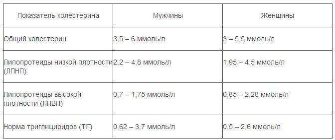 Норма холестерина в крови: таблица по возрасту и полу с расшифровкой