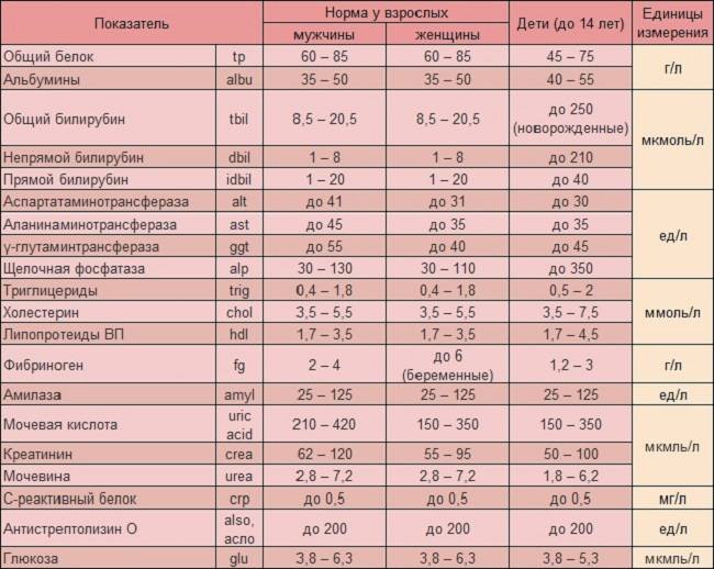Общий анализ крови показатели нормы у женщин таблица