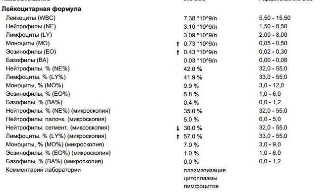 Таблица норм лимфоцитов в крови у ребенка по возрасту
