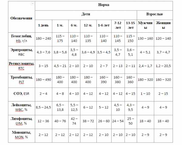 Норма эритроцитов в крови у женщин по возрасту: таблица, отклонения от нормы, как лечить